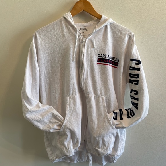 Cape San Blas Florida lightweight hoodie white size medium - Picture 1 of 2